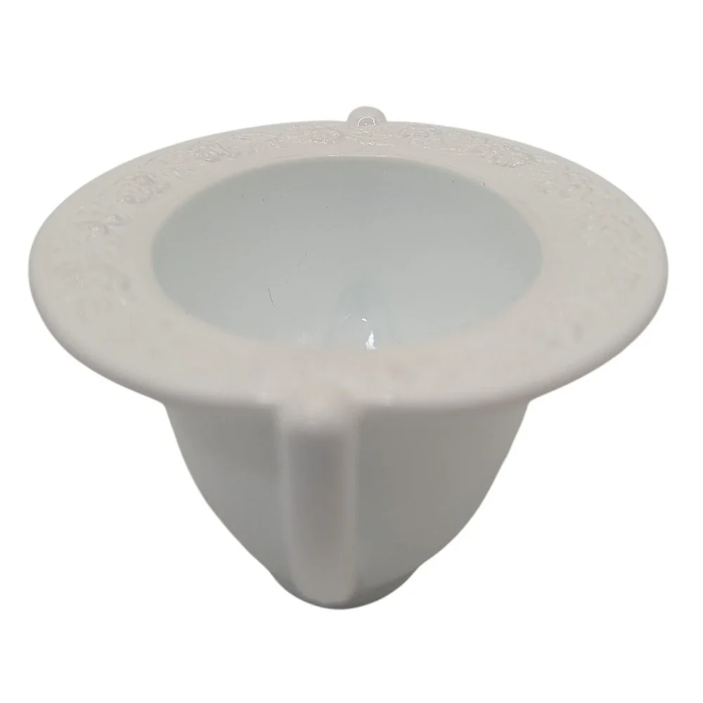 Vintage Anchor Hocking Sugar Bowl Vitrock Flower Rim White Milk Glass Six Inches